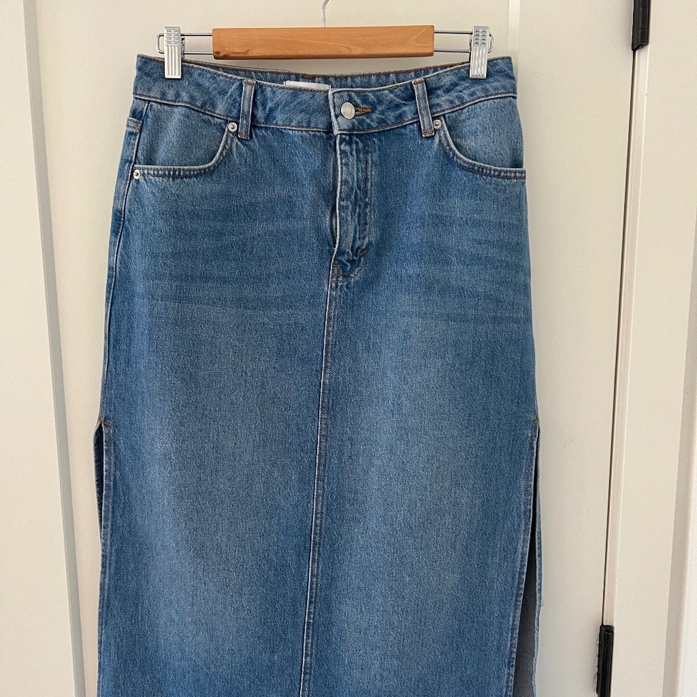 Topshop Midi Jean Skirt